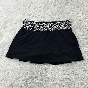 Lululemon Pace Rival Skirt II (Regular) Black / Posey Black White
